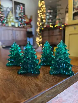 Set Of 4 Vintage Acrylic Trees