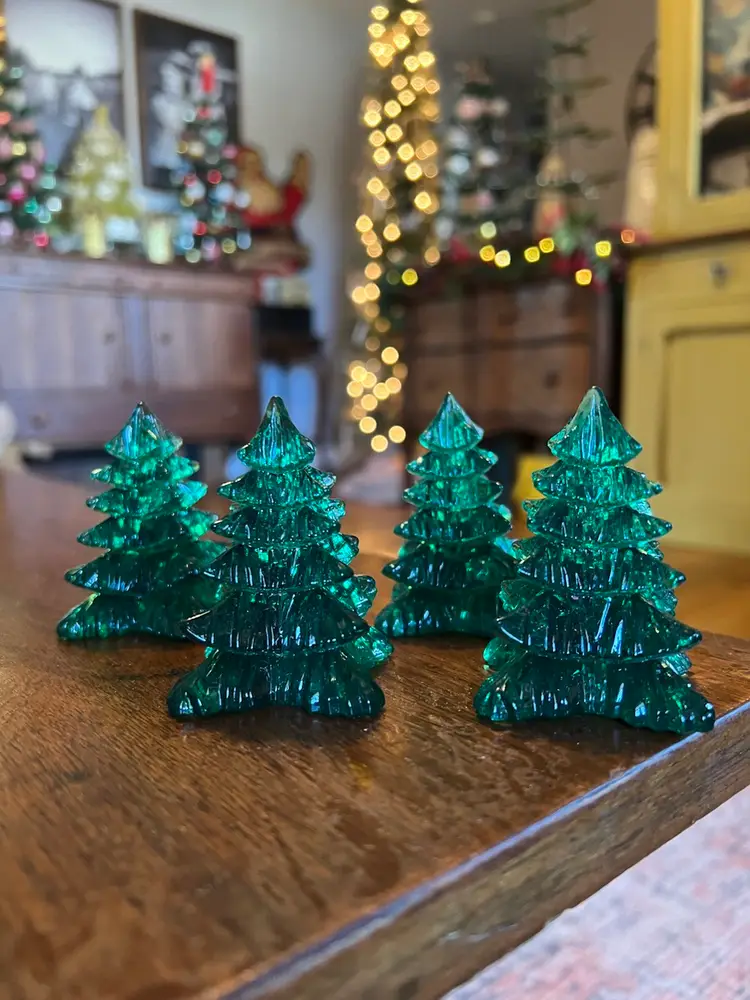 Set Of 4 Vintage Acrylic Trees