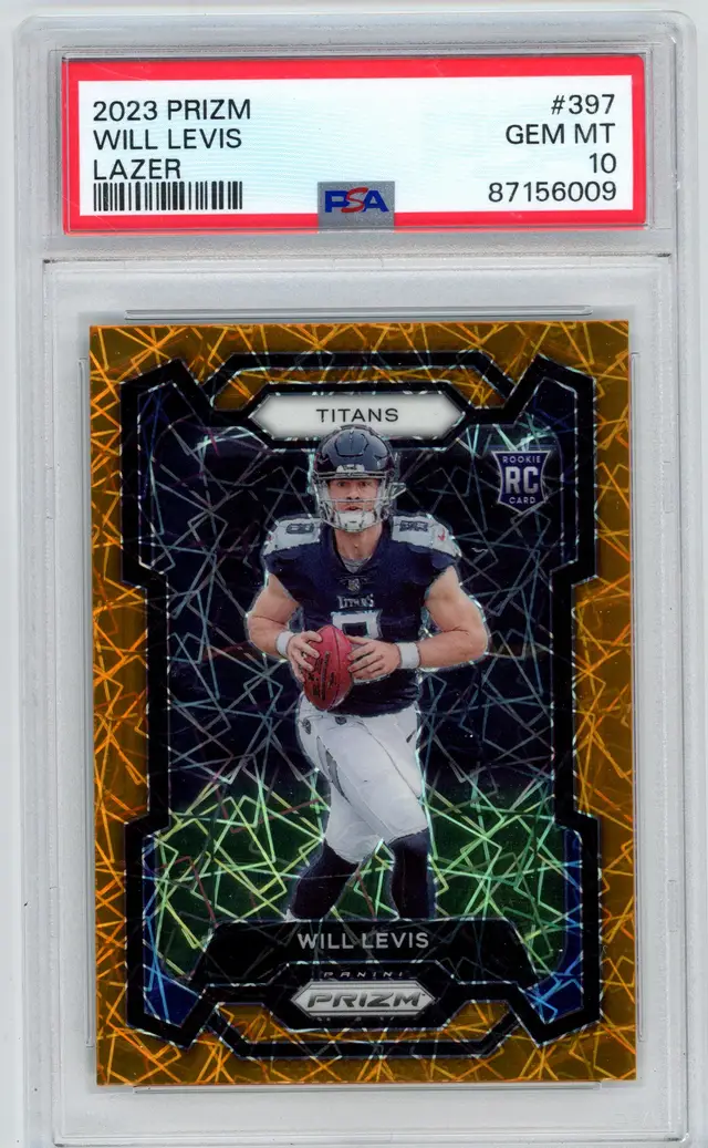 2023 Prizm WILL LEVIS RC Rookie Lazer Prizm #397 TITANS PSA 10 GEM MT