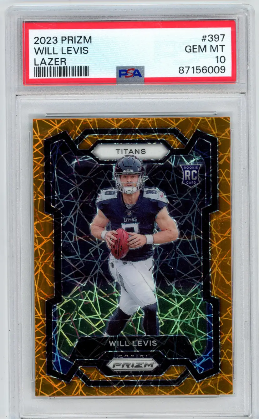 2023 Prizm WILL LEVIS RC Rookie Lazer Prizm #397 TITANS PSA 10 GEM MT