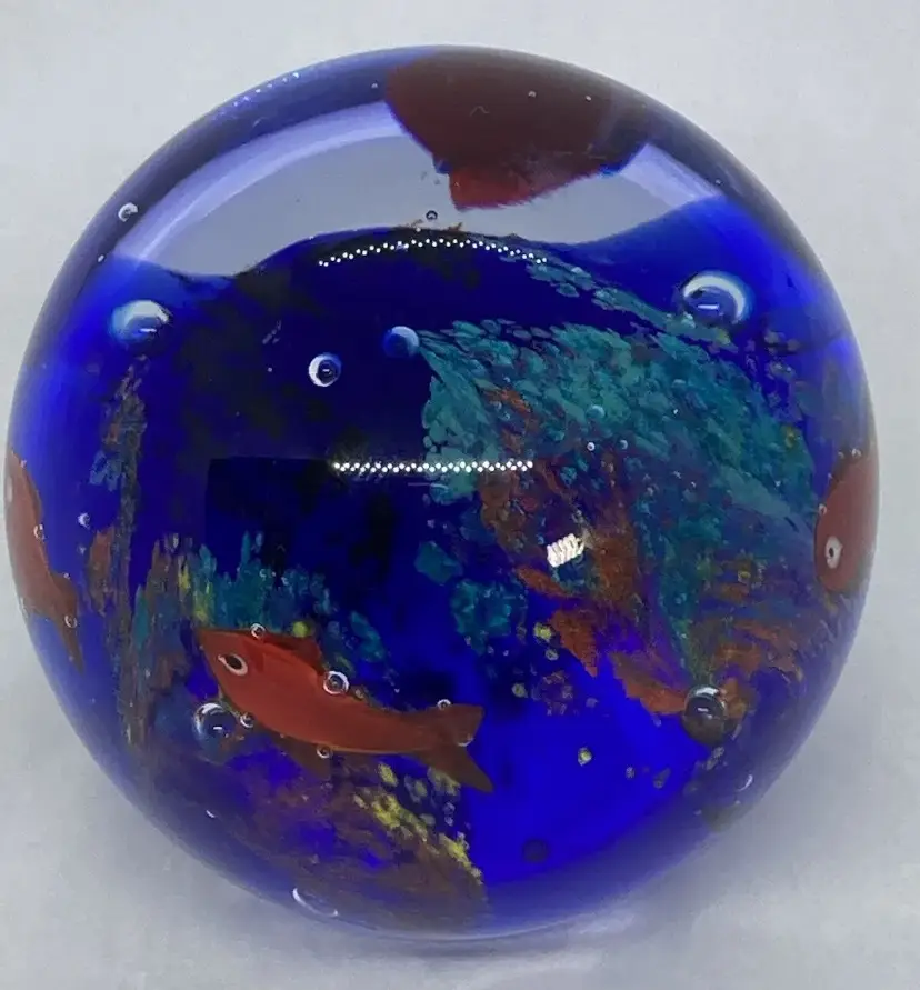 Art Glass Fish Aquarium Paperweight