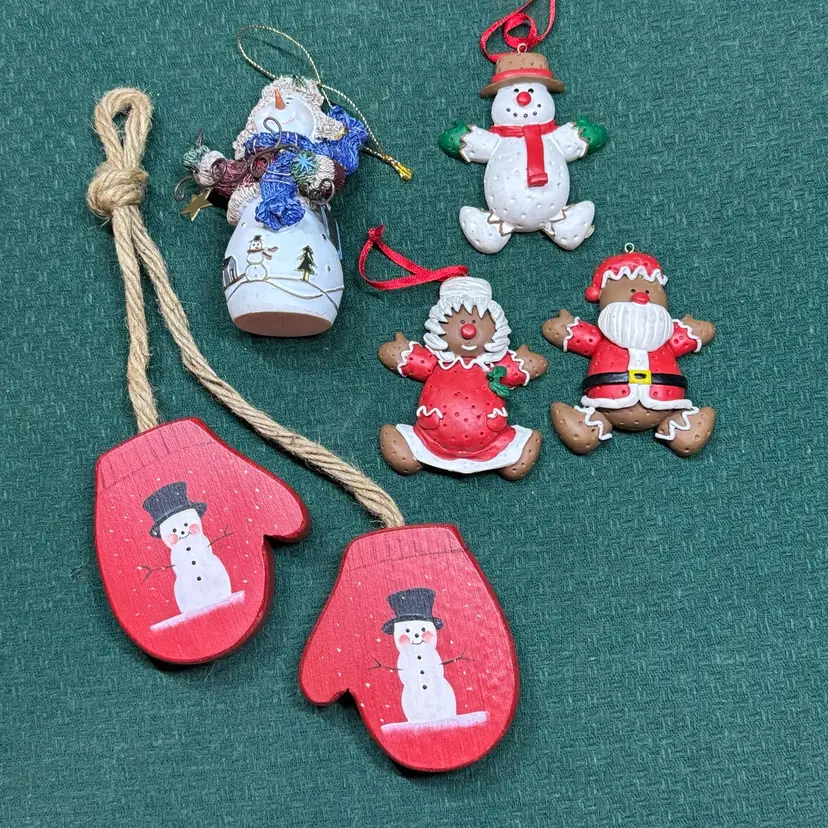 Mr & Mrs Santa, Snowmen, Wooden Snowman Double Ornament