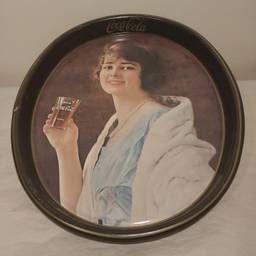 Vintage 1970's COCA-COLA Oval Metal Tin Serving Tray