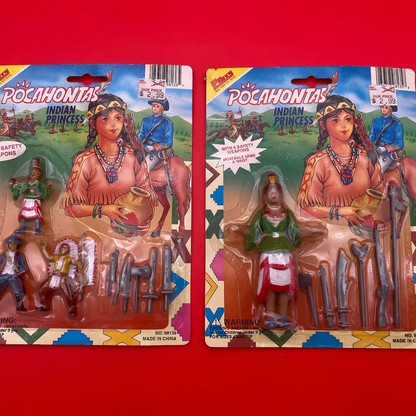 Pocahontas Indian Princess Complete Pair of Figures & Miniatures - NOS EToys