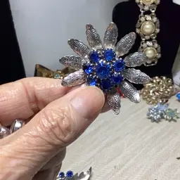 Blue Silver Brooch