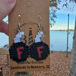 Handmade Mini Perler F Bomb Beautiful Beacon 925 Silver Earrings
