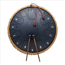 HOPWELL Steel Tongue Drum - 13 Inches 15 Notes Tongue Drum - Hand Pan Drum