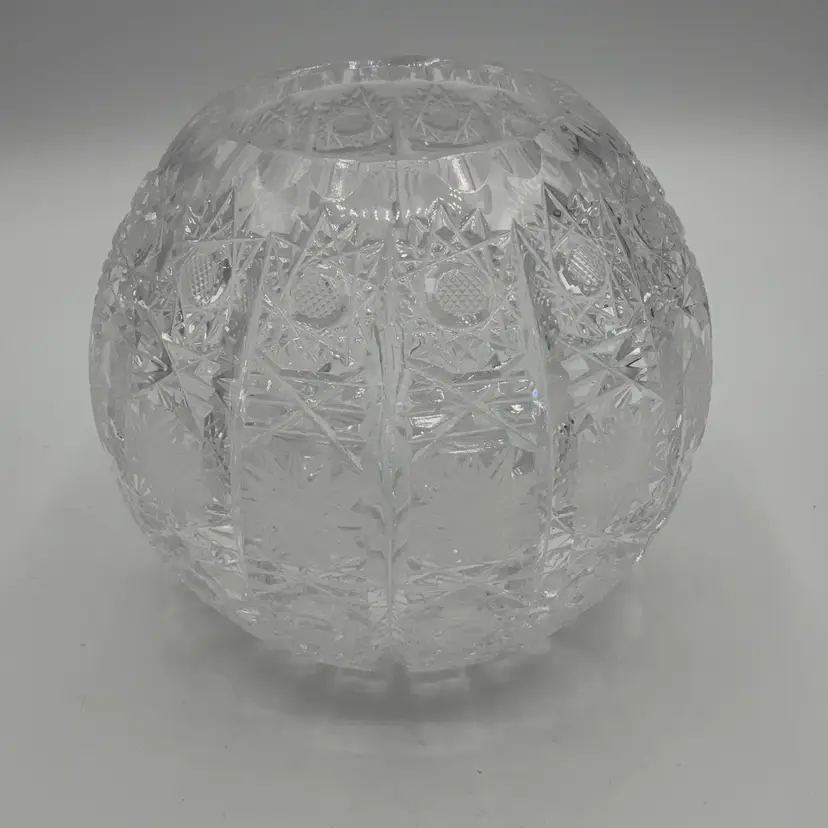 Bohemian Cut Crystal Glass Rose Bowl