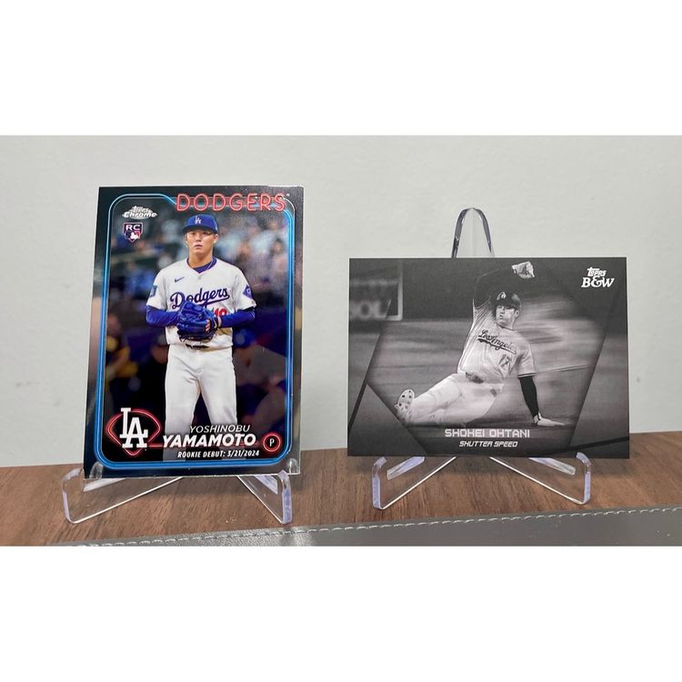 Los Angeles Dodgers Pitchers Five-Card Lot: Shohei Ohtani, Joe Kelly (Numbered /2025), Hideo Nomo, Yoshinobu Yamamoto Rookie Card, Shohei Ohtani