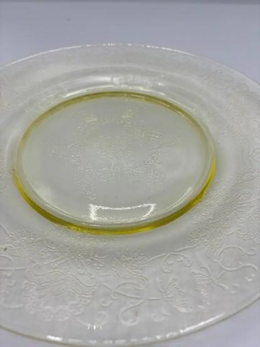 Vintage yellow ballerina depression dinner plate