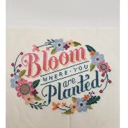 New Finished Cross-stitch Piece "Bloom Where You Are Planted"