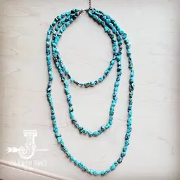 Genuine Blue Turq Triple Strand Necklace