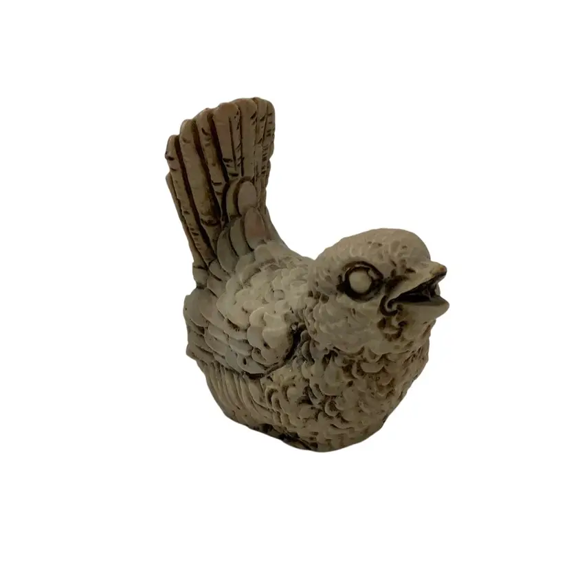 2.5” By 2” Tall Adorable Carved Sparrow Made Of Stone Or Resin
