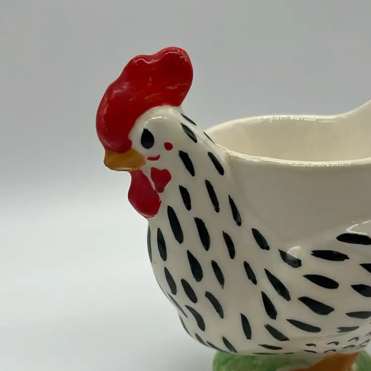 Vtg. Egg Cup Holder Rooster Chicken 4.75” **read