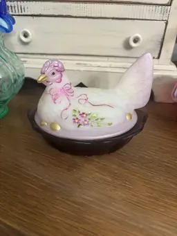 Fenton Hand Painted Hen On Nest