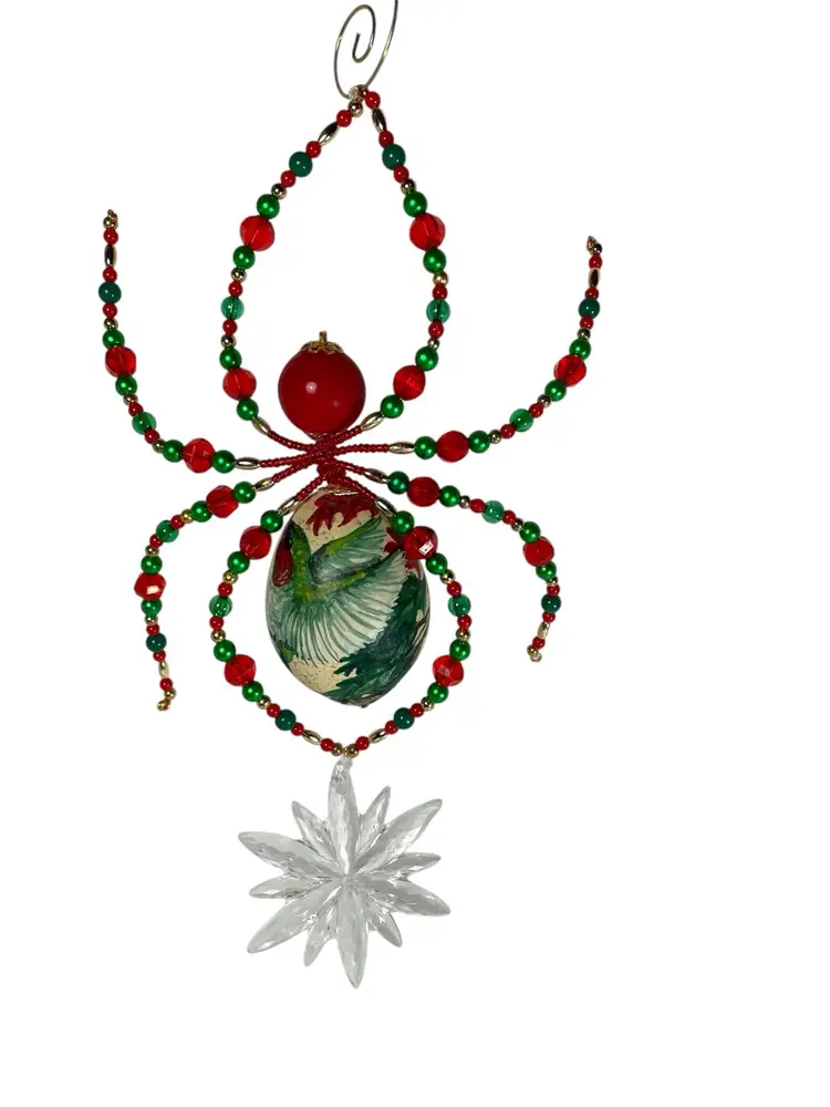 Christmas Spider Ornament Egg Body Assembled Made By Me