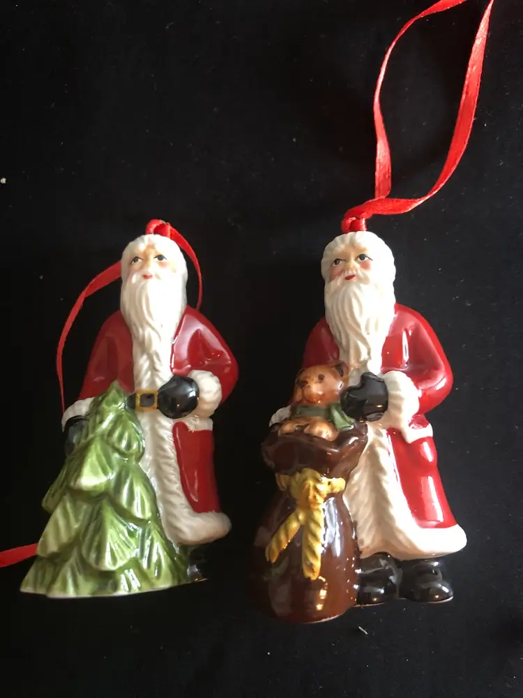 Villeroy and Boch Ceramic Santa with Christmas tree ornaments