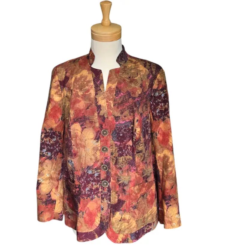 Autumn Floral Blazer - Bold Elegance