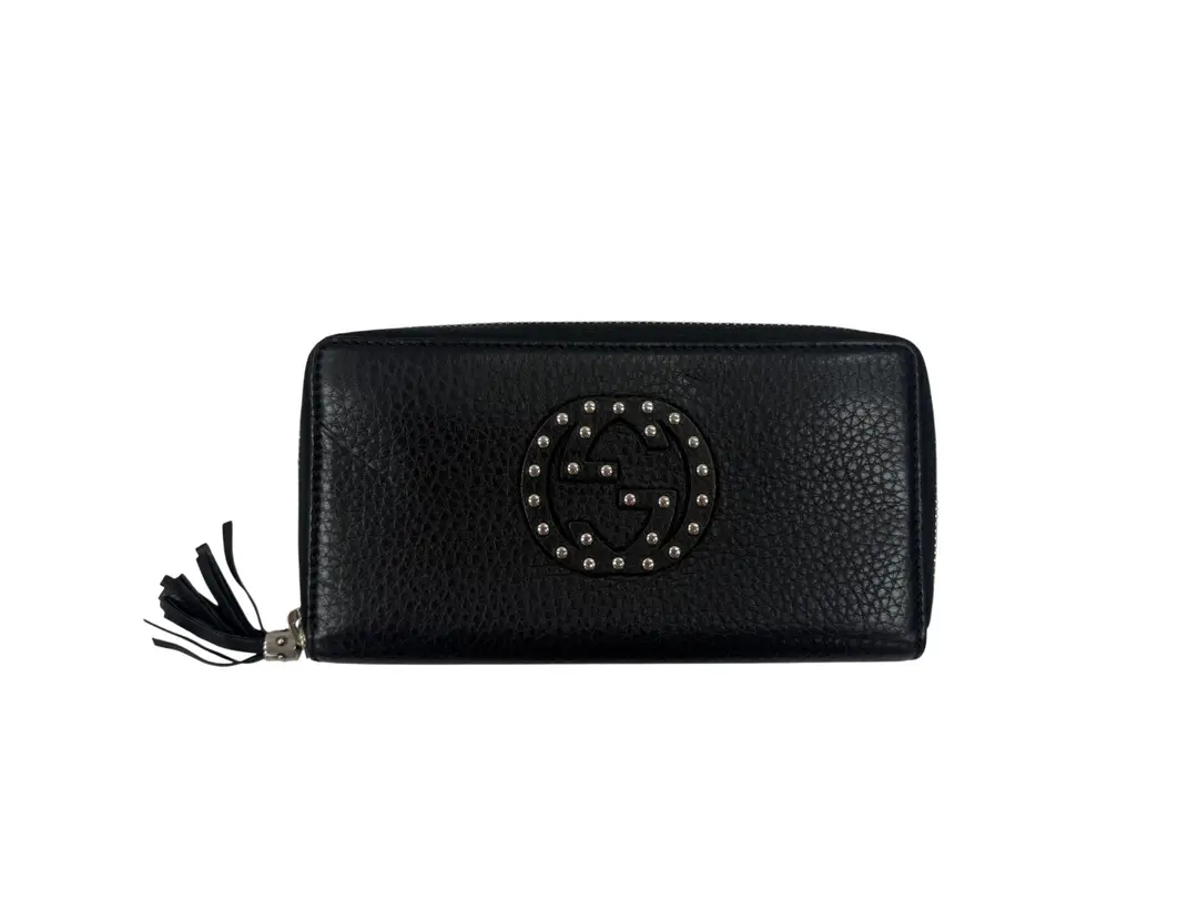 Gucci Black Studded Soho Wallet