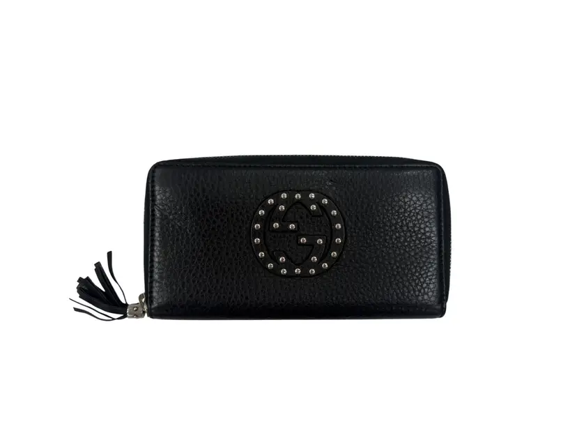 Gucci Black Studded Soho Wallet
