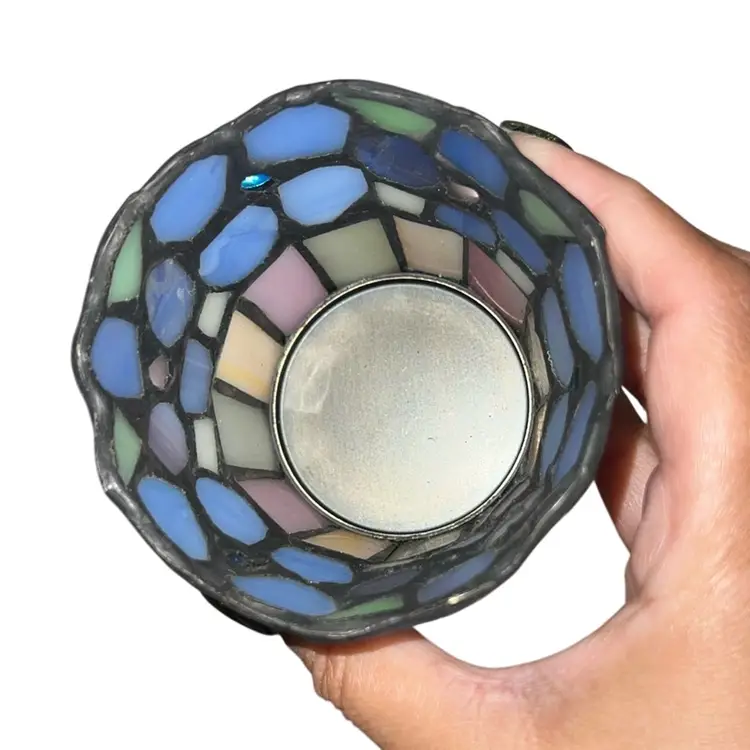 Tiffany Style Stained Glass Votive Holder