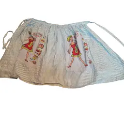 Humorous Blue Striped Apron