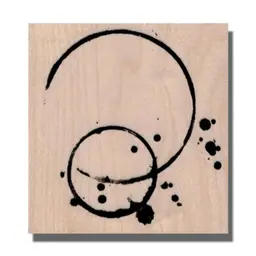 Double Coffee Ring Background Rubber Stamp - Mixed Media and Collage Element