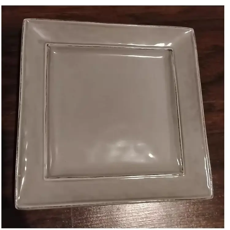 Set Of 2 Pier 1 Imports Martillo Fog  Square 7 3/4" Square Plates Plate Grey