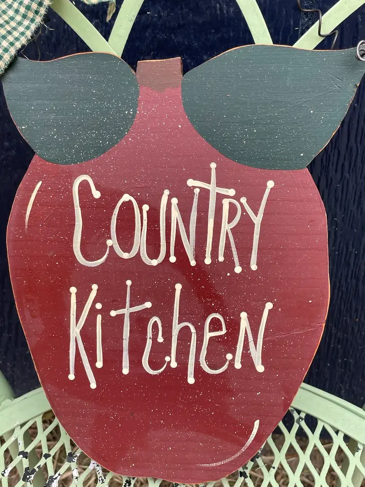 Vtg “Country kitchen” Rustic Apple Sign 