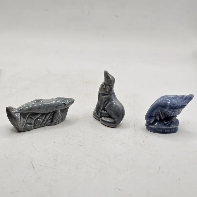 Wade Whimsies whale goose seal lot of three miniature Figurine