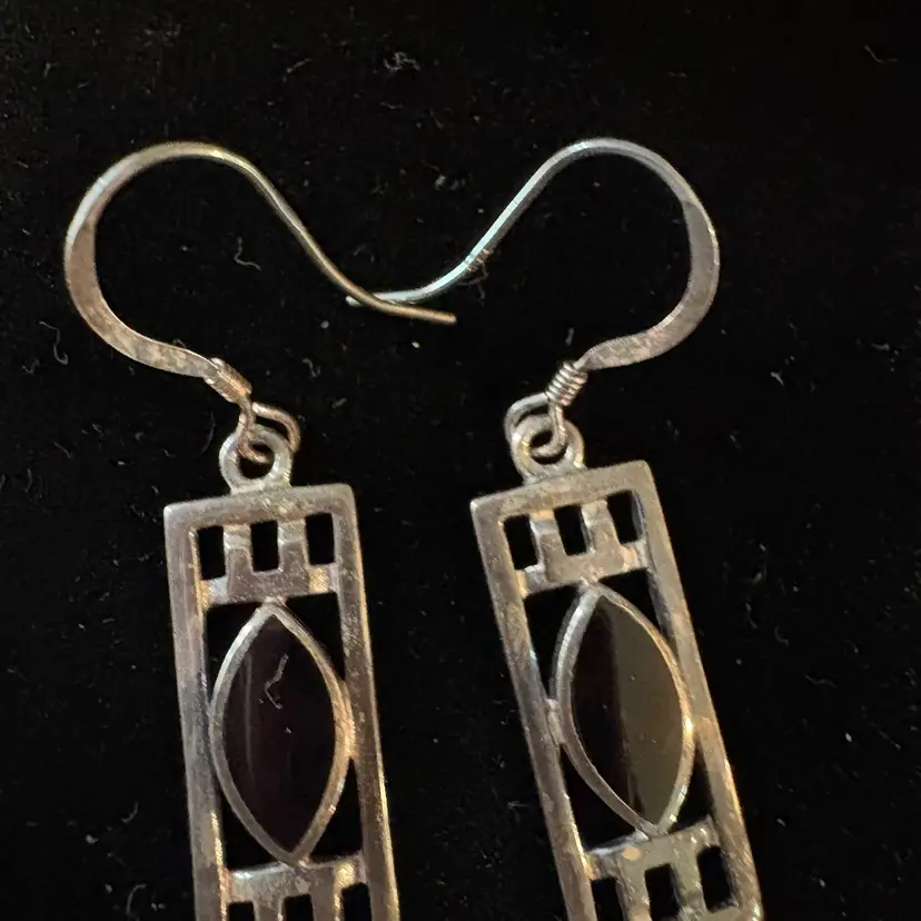 Sterling Silver Black Onyx Earrings