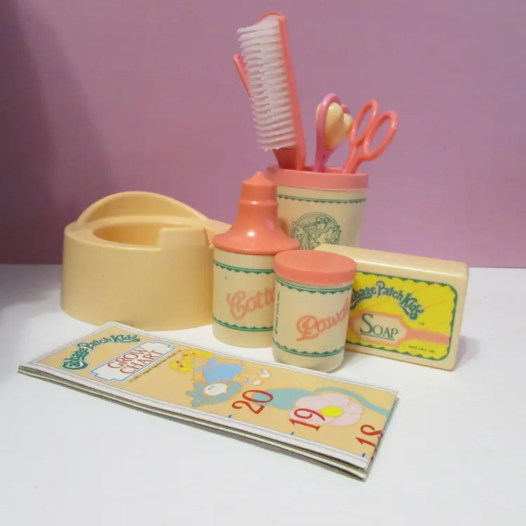 vintage Cabbage Patch doll accessories made in Italy soap potty powder growth chart