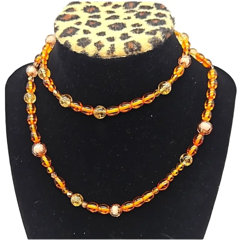 orange beaded necklace