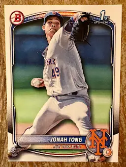 2025 Bowman Jonah Tong 1st Bowman New York Mets