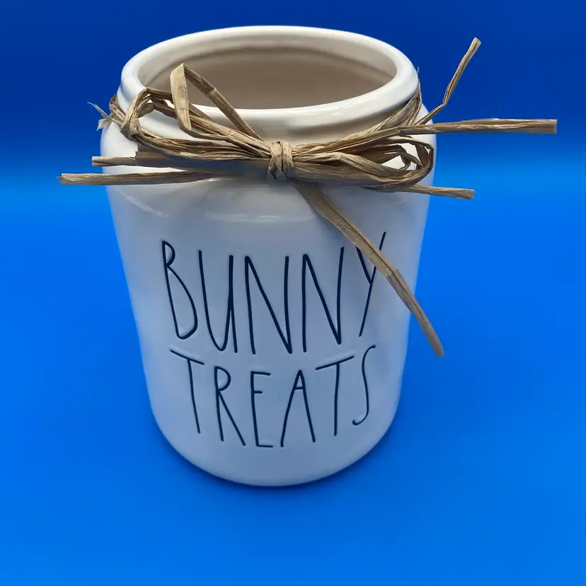 Bunny Treats White Ceramic Candy Jar - Rae Dunn Artisan Collection by Magenta