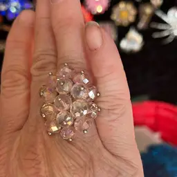 Pink 1960s Cluster Adjustable Ring