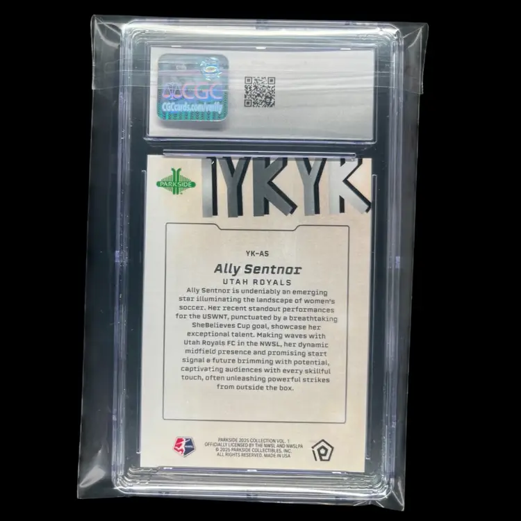 Ally Sentnor 2025 Parkside NWSL IYKYK CGC 10 Soccer Card