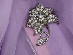 Vintage Rhinestone Flower Brooch