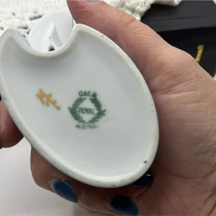 Austrian Porcelain Blue Floral Trinket Box