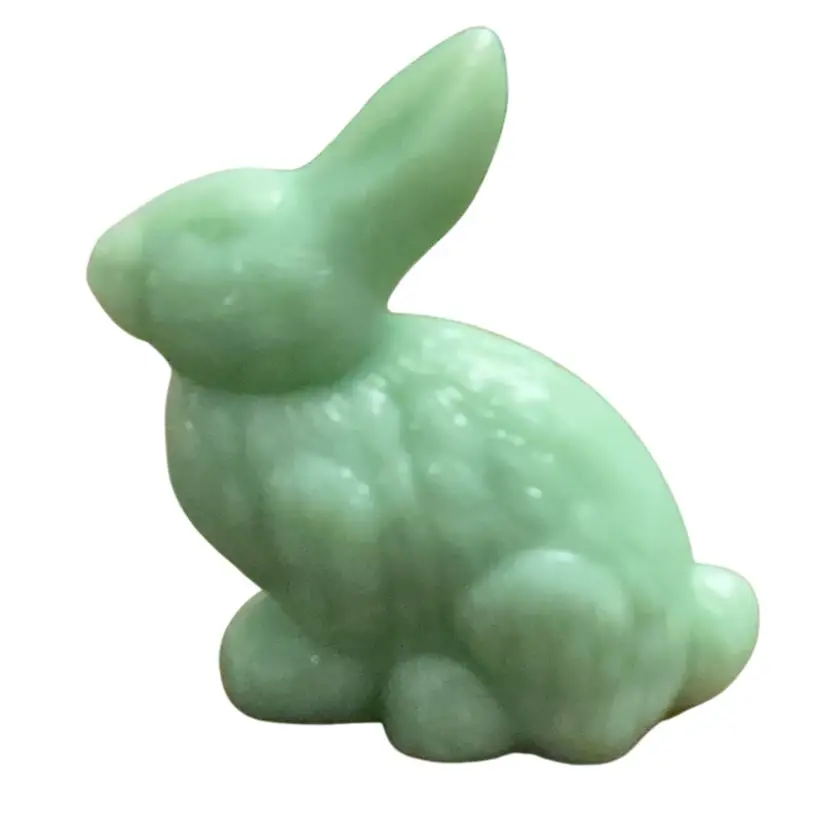 Mosser Jadeite Rabbit (using Old Fenton Mould) 5 1/4” X 5”