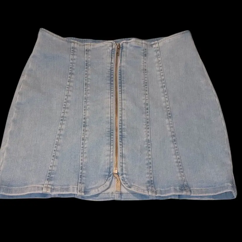 Free People Layla denim mini skirt in a light blue wash