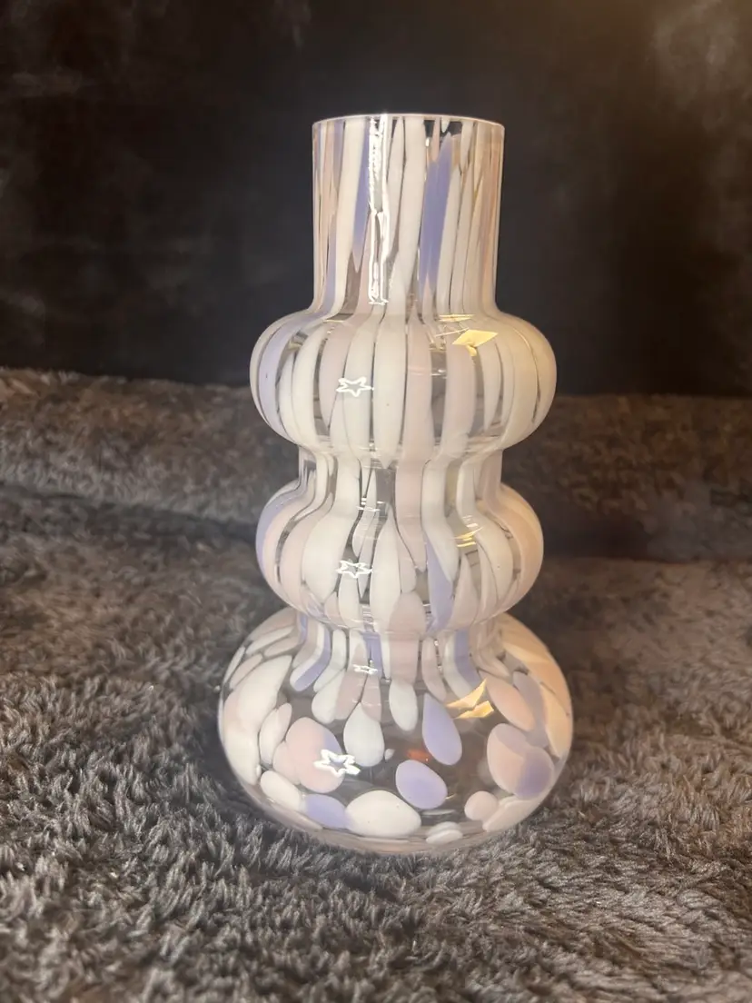Pink And Lilac Stacked Glass Bubble Vase