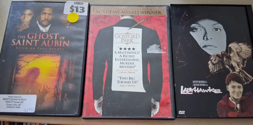 DVD Movie Collection: The Ghost of Saint Aubin, Gosford Park, Ladyhawke