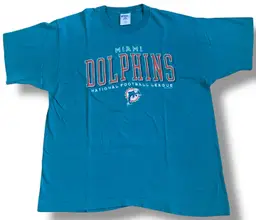 Vintage Pro Player Miami Dolphins 1997 T-Shirt Men XL USA 90s Single Stitch Teal