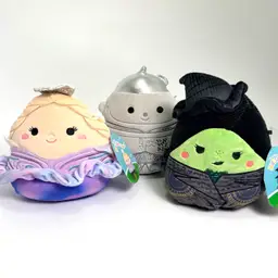Squishmallows Wicked For Good Glinda Elphaba Tin Man 7” Plush Lot