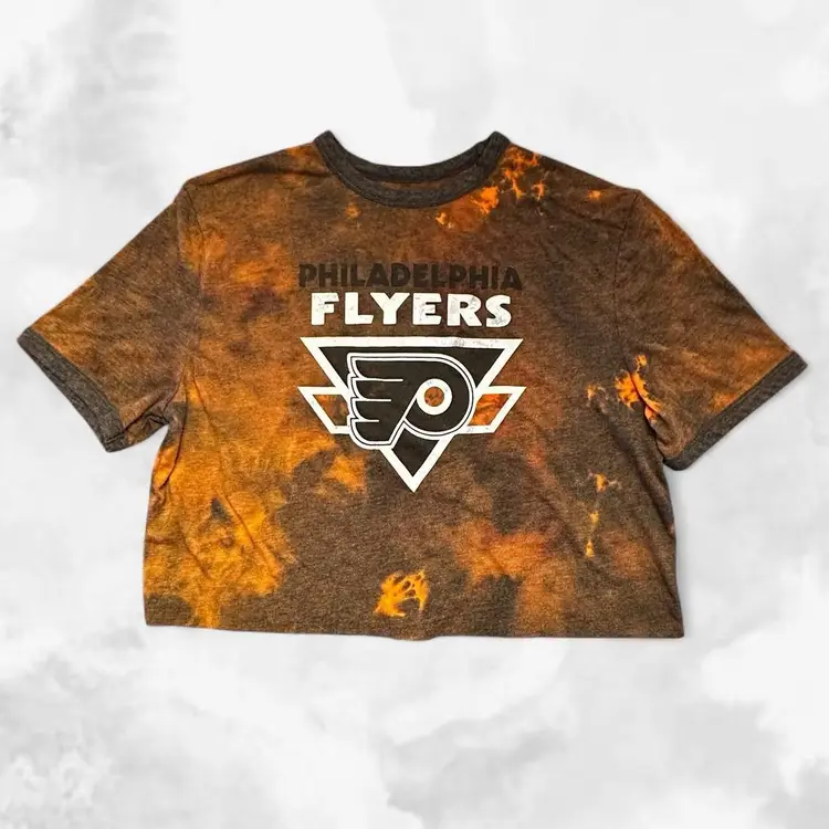 Philadelphia Flyers Tie Dyed Cropped T-shirt Large