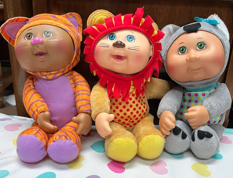 3 Cabbage Patch Kids CPK Woodland Zoo Friends Frankie Koala Nala Tiger Jage Lion