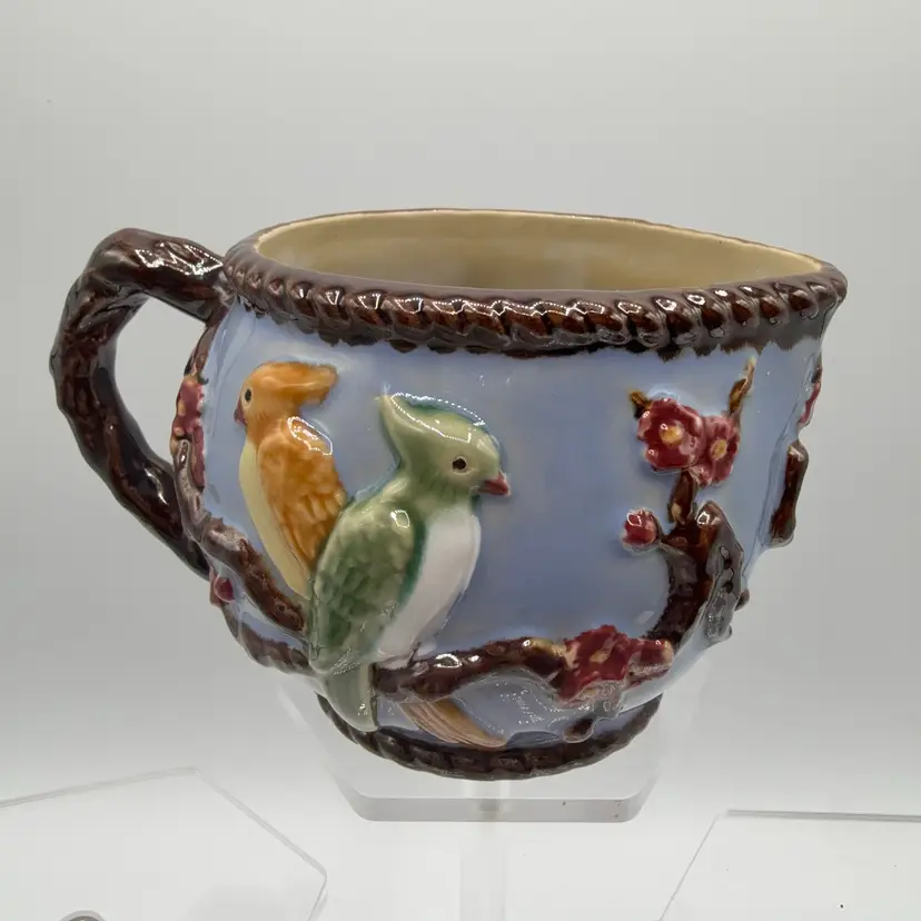Wan Jiang China Pottery Parrots Creamer Or Planter