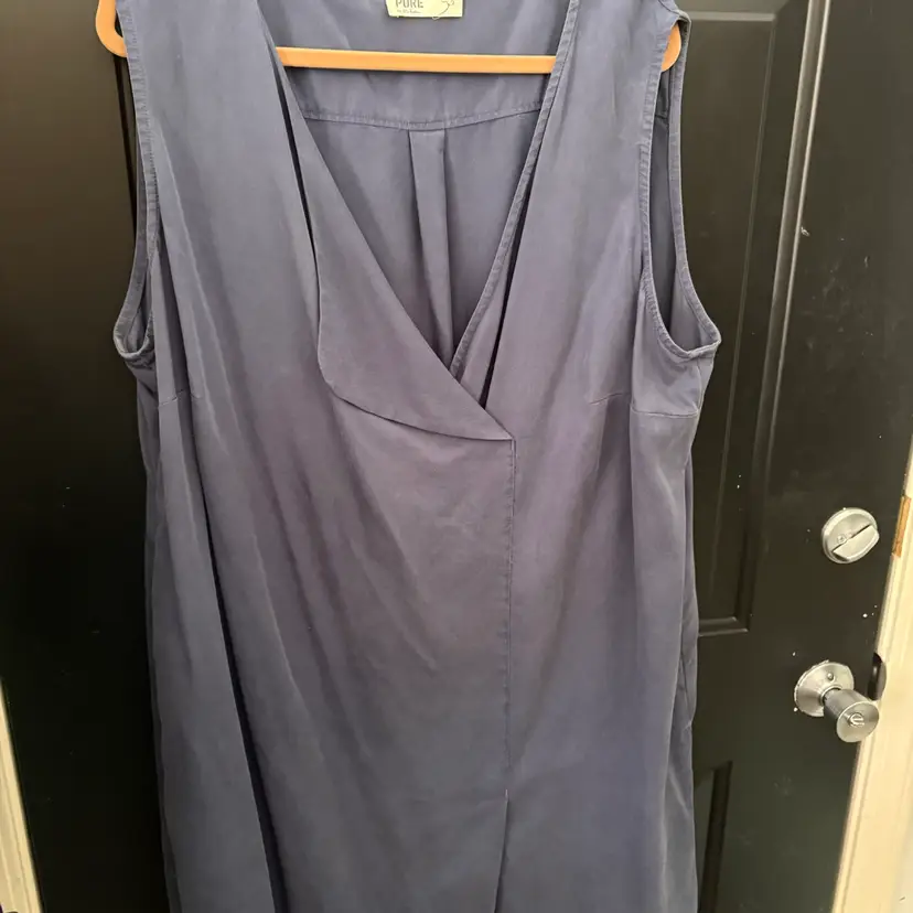 PURE by Ulla Popken Gray Sleeveless Tunic Top Plus Size 22-24 Tencel Blend