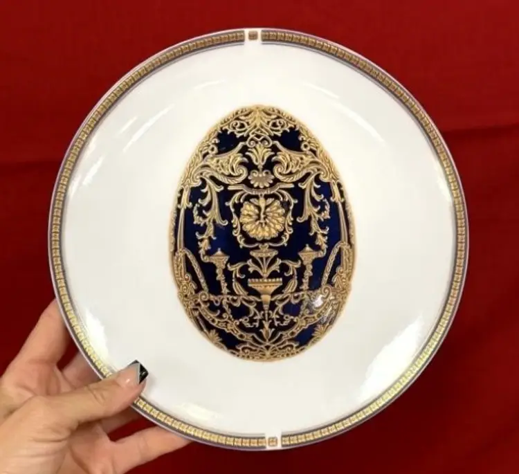 Set of 4 Limoges France Faberge Egg Plates